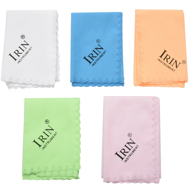 

IRIN 5Pcs Colorful Microfiber Clean Polish For Musical Instrument Guitar Violin Piano Clarinet Trumpet Cleaning Cloth For Sax