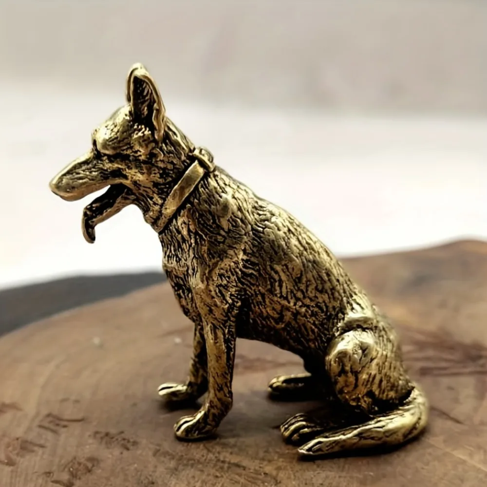 Винтажные медные фигурки Lucky Dog настольные маленькие украшения китайский
