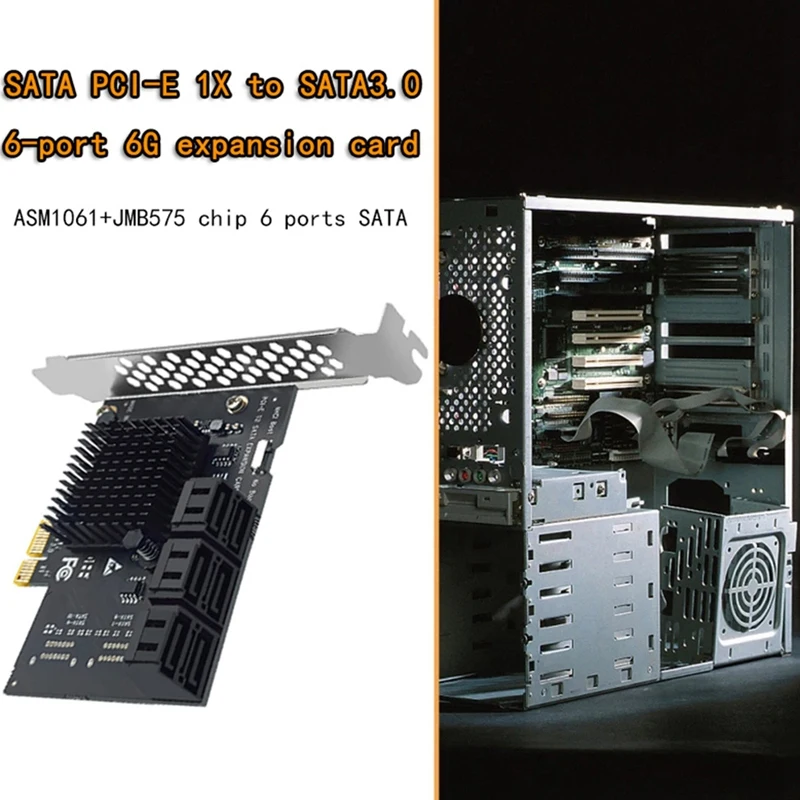 Плата расширения с 6 портами SATA 3 0 на PCIe X1 PCI Express адаптер SATA3 Гбит/с конвертер