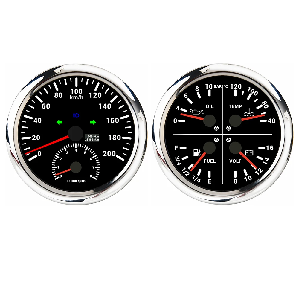 ELING 110 мм 4 в 1 Вольтметр давления воды и температуры уровня топлива + GPS-спидометр