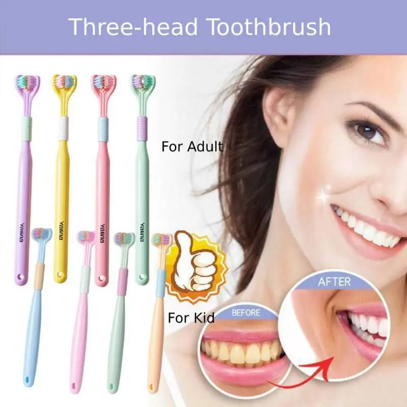 

Three Sided Soft Hair Tooth Toothbrush Adult And Kid Toothbrush Ultra Fine Soft Bristle Oral Care Safety Teeth Brush Oral Clean