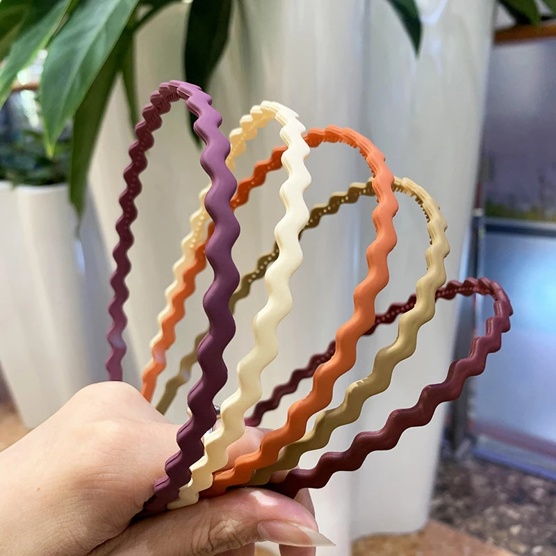 

Wavy Frosted Headband Solid Color Wave Hair Hoop Toothed Non-slip Hairbands Face Wash Sports Headbands Simple Hair Accessories