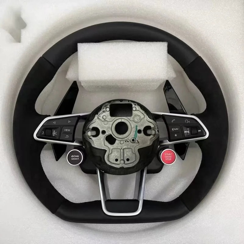 Фото Настраиваемый спортивный руль для Volkswagen VW Golf Mk7 GTI Golf R Polo GTE Passat Jetta, полностью черный кожаный руль №4