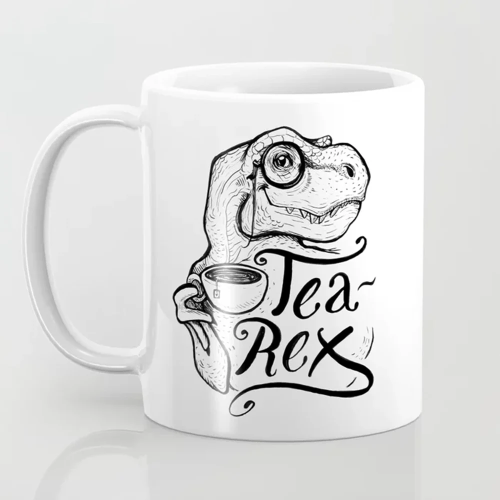 

Dinosaur Tea-Rex Coffee Mug 11oz Ceramic Friends Birthday Gift Simple Home Milk Cup