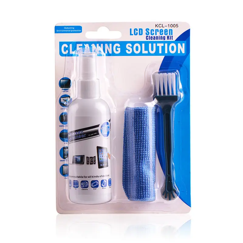 

For Phone Computer Screen Cleaning Kit Dust Removal Spray & Cloth & Brush Tools And Accessories Cleaning Tools