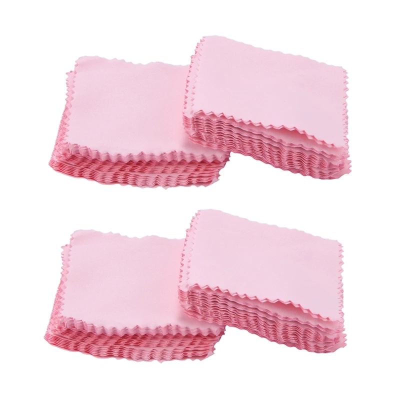 

Hot SV-100 Pack Jewelry Cleaning Cloth,Jewelry Polishing Cloth For Sterling Silver Gold Platinum Pink