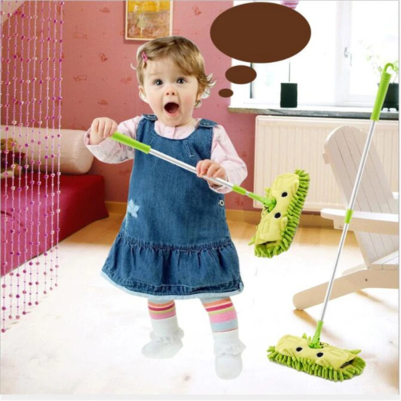 

Kids Stretchable Floor Cleaning Tools Mop Broom Dustpan Play-house Toys Gift