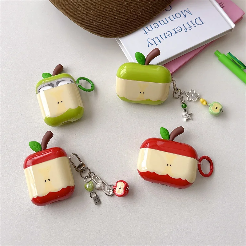 Корейский чехол для наушников Ins Cute apple для Apple Airpods Pro 2 3 4, чехол с подвесками, силиконовые чехлы для зарядки наушников для Airpod 4 (art.: 3920ceea1be98) - 3920ceea1be98