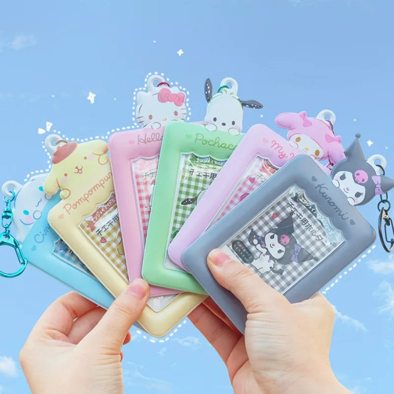 

Новый милый брелок Sanrio Hello Kitty защитный чехол для банковских карт выдвижной эластичный легко тянущийся защитный чехол для автобусной карты ...