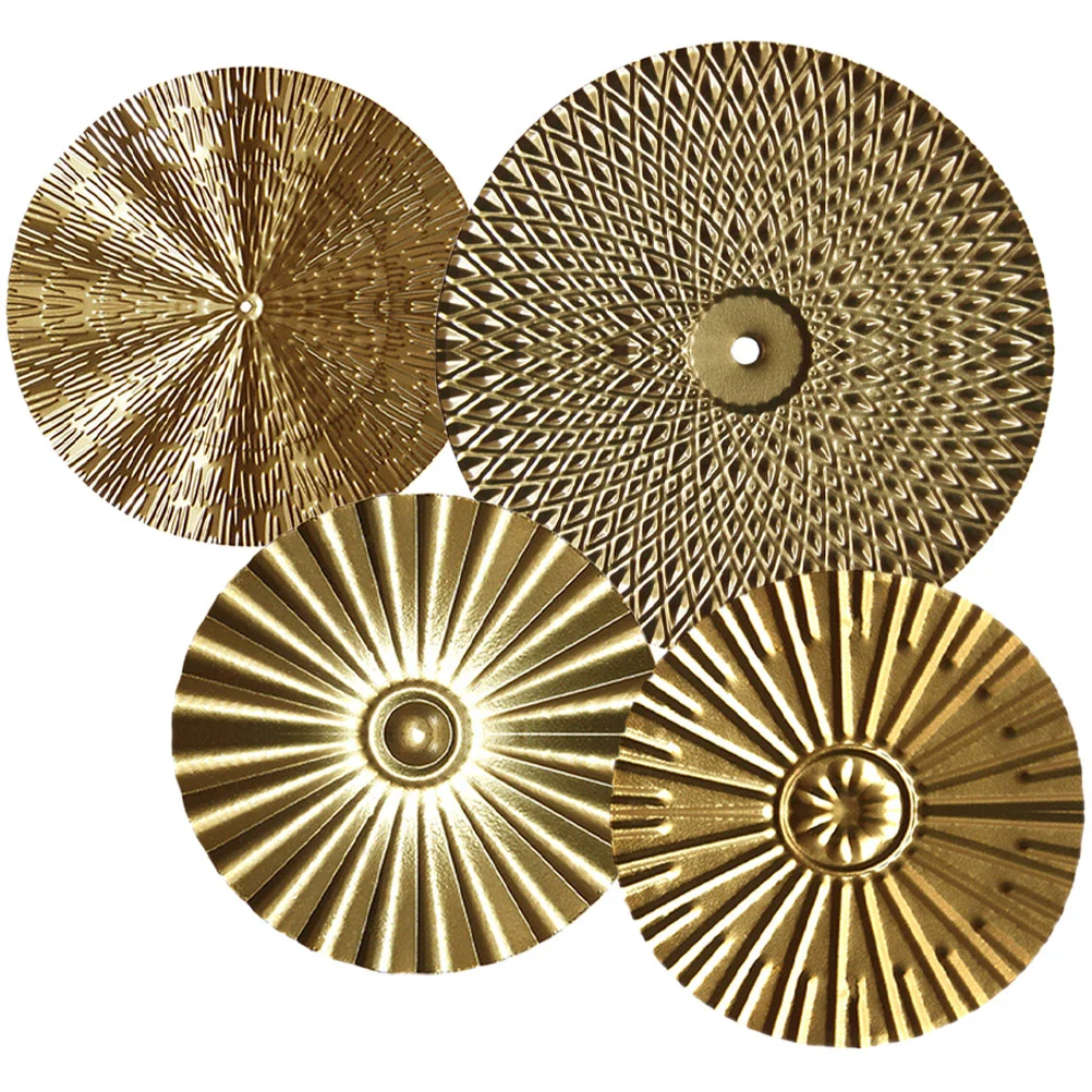 

4Pcs Household Metal Wall Decor Delicate Irregular Disc Wall Hanging Pendant Garden