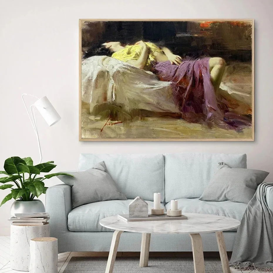 Винтажный Постер Телесной Леди Hylas And The Water Nymphs От Henrietta Rae Холст С Принтом