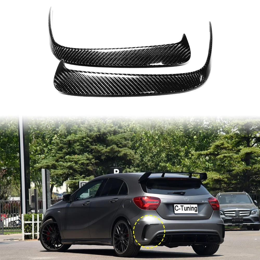 

Fit Benz W176 A250 A260 A45 AMG 2013+ Exterior Bumper Splitter Carbon Fiber Rear Bumper Canards For Mercedes Benz Car Body Kit