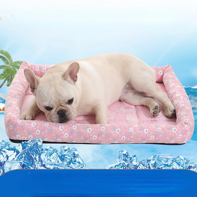 

New Dog Mat Cooling Summer Pad Mat Ice Pad Dog Sleeping Round Mats for Dogs Cats Pet Kennel Breathable Cold Silk Dog Bed