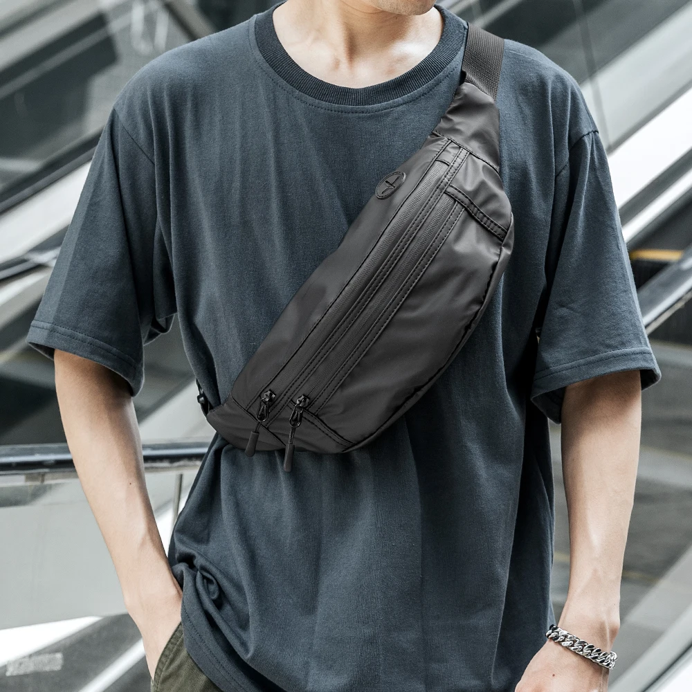 

Сумка для наушников, нагрудная многофункциональная сумка, водонепроницаемая легкая мужская сумка через плечо с отверстием и защитой от кражи, модная Дорожная сумка на молнии с коротким ремнем