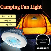 new 2 in 1 led camping light with fan function tent light rechargeable camping lantern waterproof market booth fan light