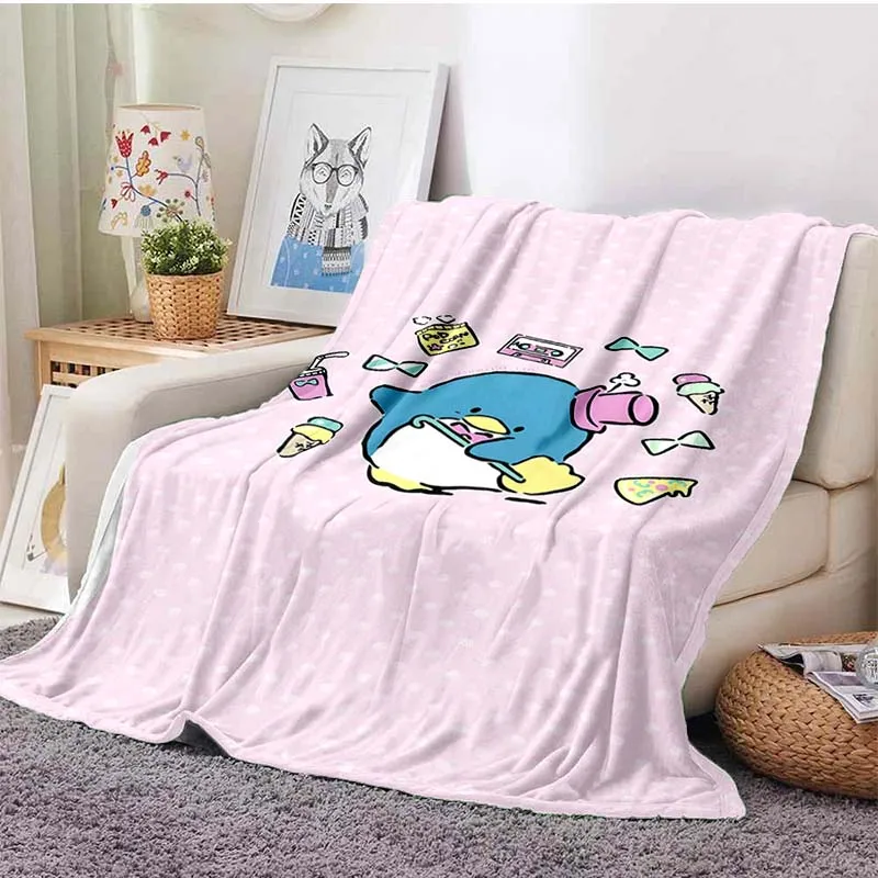 Одеяло Tuxedo Sam Sanrio для дивана Cartoo King Size мягкое фланелевое одеяло пушистое кровати