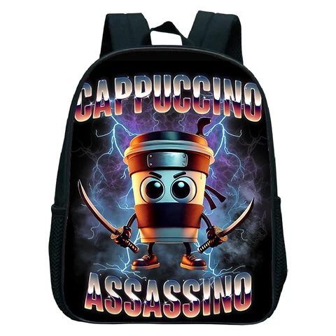Итальянский рюкзак с мозгом для маленьких мальчиков, сумка для детского сада, школьные сумки с героями мультфильмов «Капучино Саассино», школьные сумки для мальчиков и девочек, сумка для книг с животными, подарок