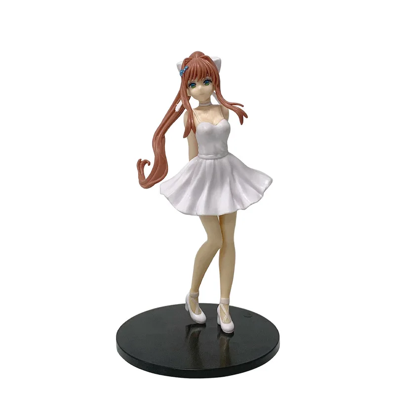 Фото Коллекционная аниме-фигурка Моника в бальном платье из Doki Doki Literature Club, 17 см, в коробке, модель-украшение, игрушка, подарок для девочек №3
