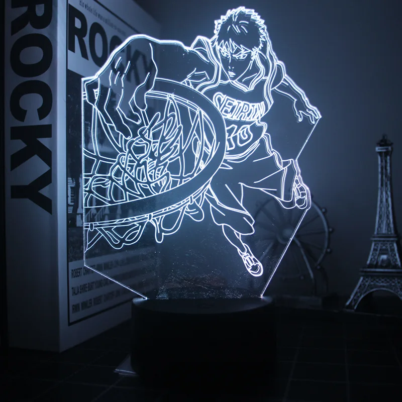 

Светодиодный светильник в стиле аниме для баскетбола, лампа для спальни, 3D ночник, декоративная лампа с дистанционным управлением, стереоск...