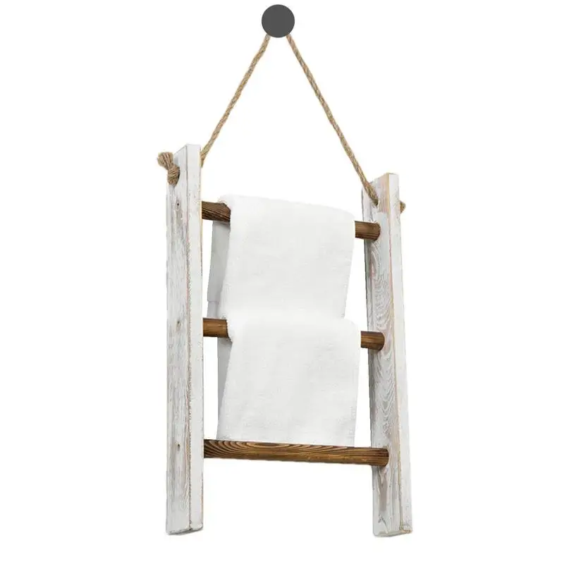 Racks Towel Rack-farmhouse Decor Ladder Wood Countertop Mini