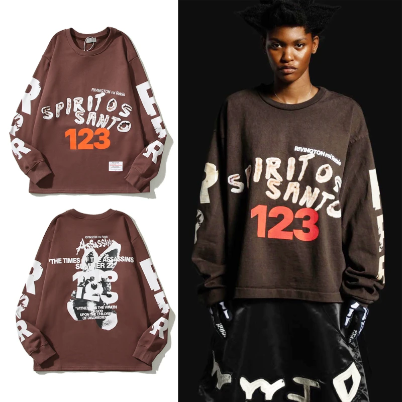 

RRR123 Hoodies Men Women Retro RRR 123 Pullover Sweatshirt Streetwear