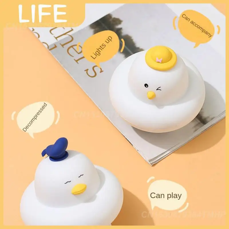 

Clapping Light Usb Charge Chicken Shape Night Light Soft Cartoon Cute Atmosphere Night Lamp Night Light Lighting Desk Light