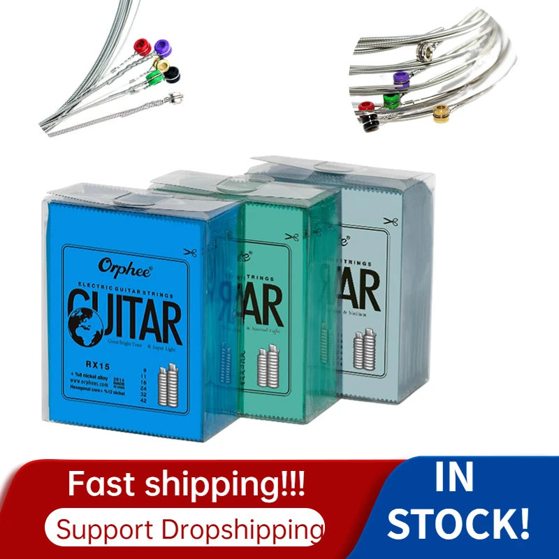

6pcs Electric Guitar String Set RX Series Nickel Alloy Super Light Tension guitarra string Guitar Parts Musical Instrument