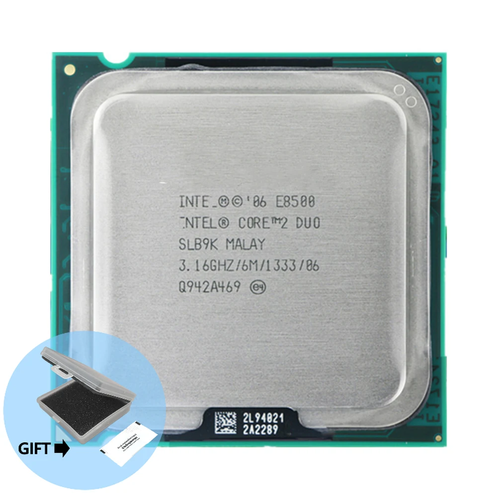 Intel Core 2 Duo Processor E8500 (6M Cache, 3.16 GHz, 1333 MHz FSB)SLB9K EO LGA775 Desktop CPU Intel central processing unit