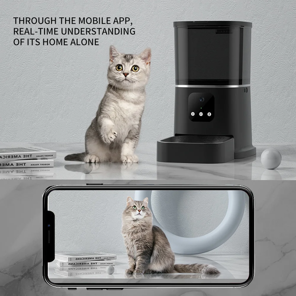 

3l 6l große Kapazität automatische Tierfutter automat Smart App Fernbedienung Katze Hunden apf Futter Spender mit Kamera