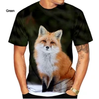 new fashion 3d printed t shirt animal fox t shirt mens casual t shirt