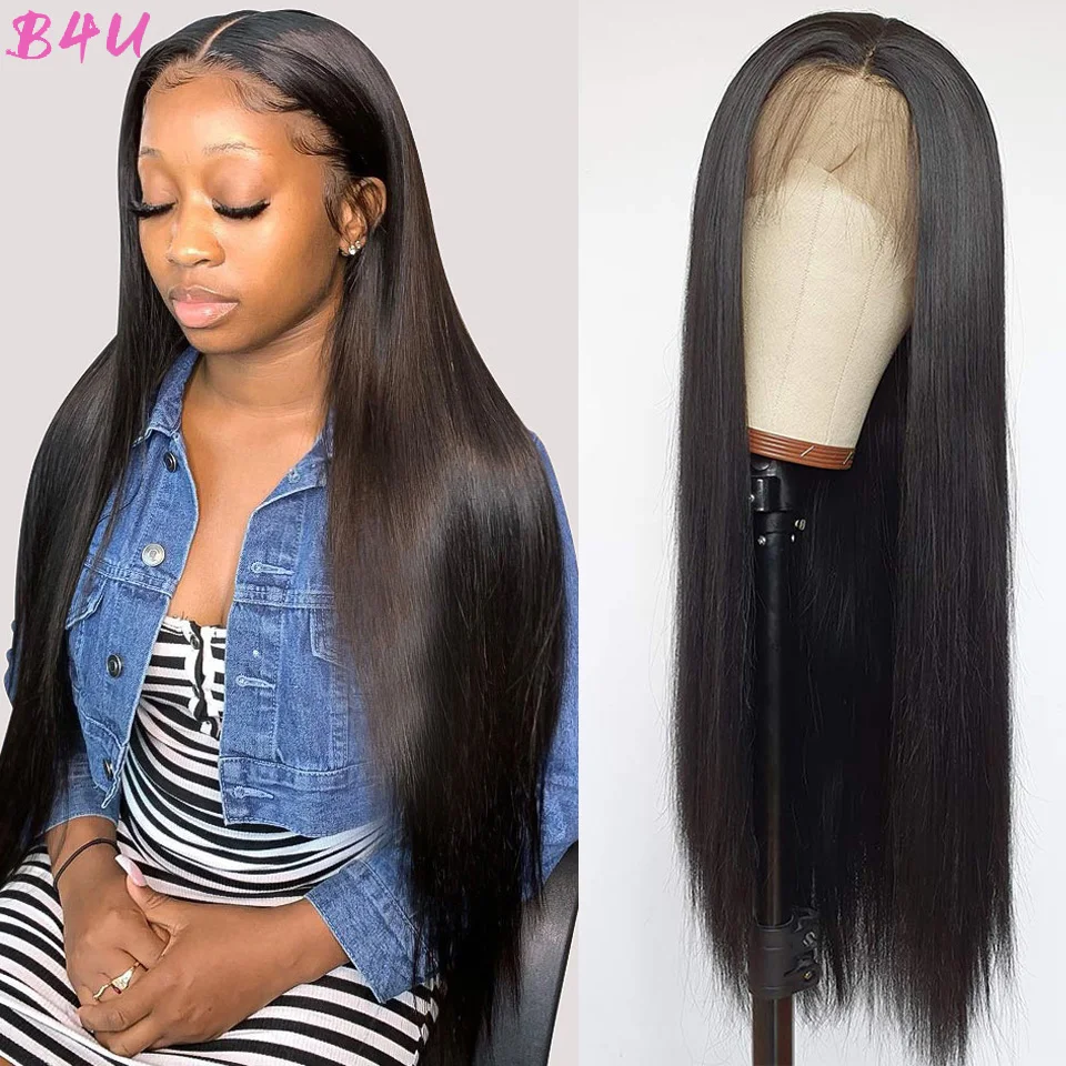 Lace Front Human Hair Wigs For Black Women 13X4 Lace Frontal Wig Brazilian Straight Transparent Lace Wigs 4X4 Lace Closure Wig