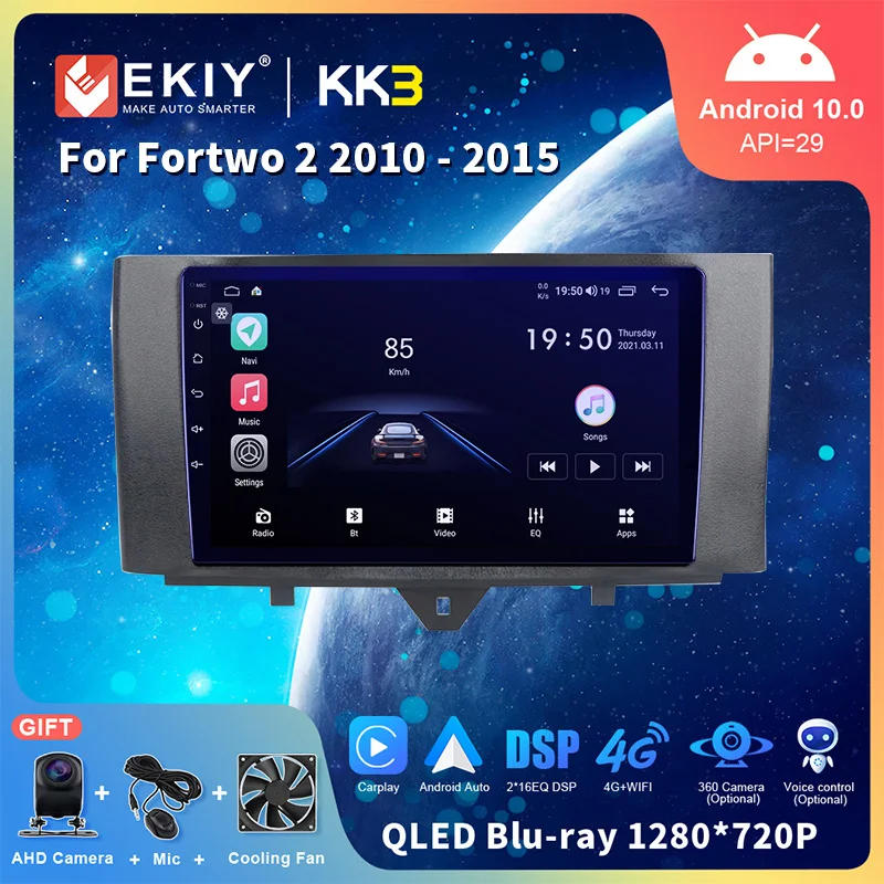 

EKIY KK3L Android стерео Автомагнитола для Mercedes Benz Fortwo 2 2010-2015 мультимедийный видеоплеер навигация GPS Carplay головное устройство