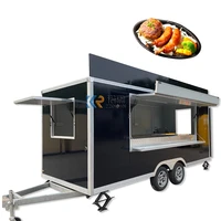 in stock 5m long mobile food trailer europe standard ice cream food truck barbecue hot dog pizza snack catering cart for sale