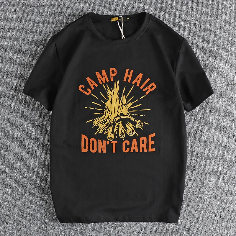 

Футболка мужская с коротким рукавом и надписью, винтажный Модный удобный пуловер свободного покроя в американском стиле, повседневный топ для улицы, на лето