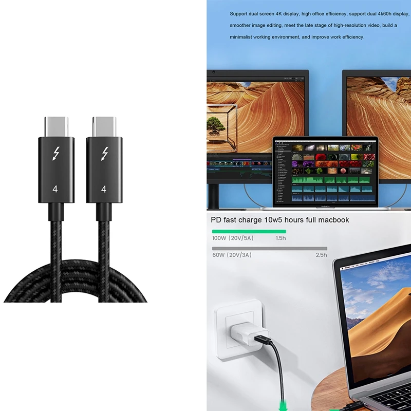 

Кабель USB Type-C на Type-C PD 100 Вт 8K, 40 Гбит/с