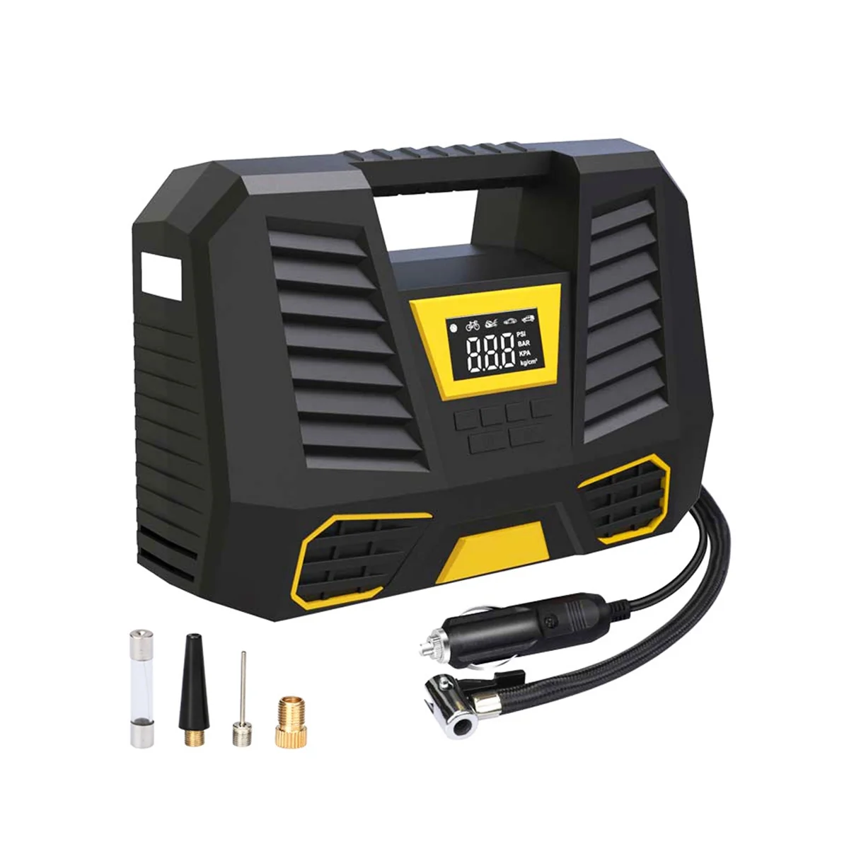 

Air Compressor Portable 150PSI Tire Inflator with LED Flashlight Screen Quick Car Air Pump for Car Bicycles