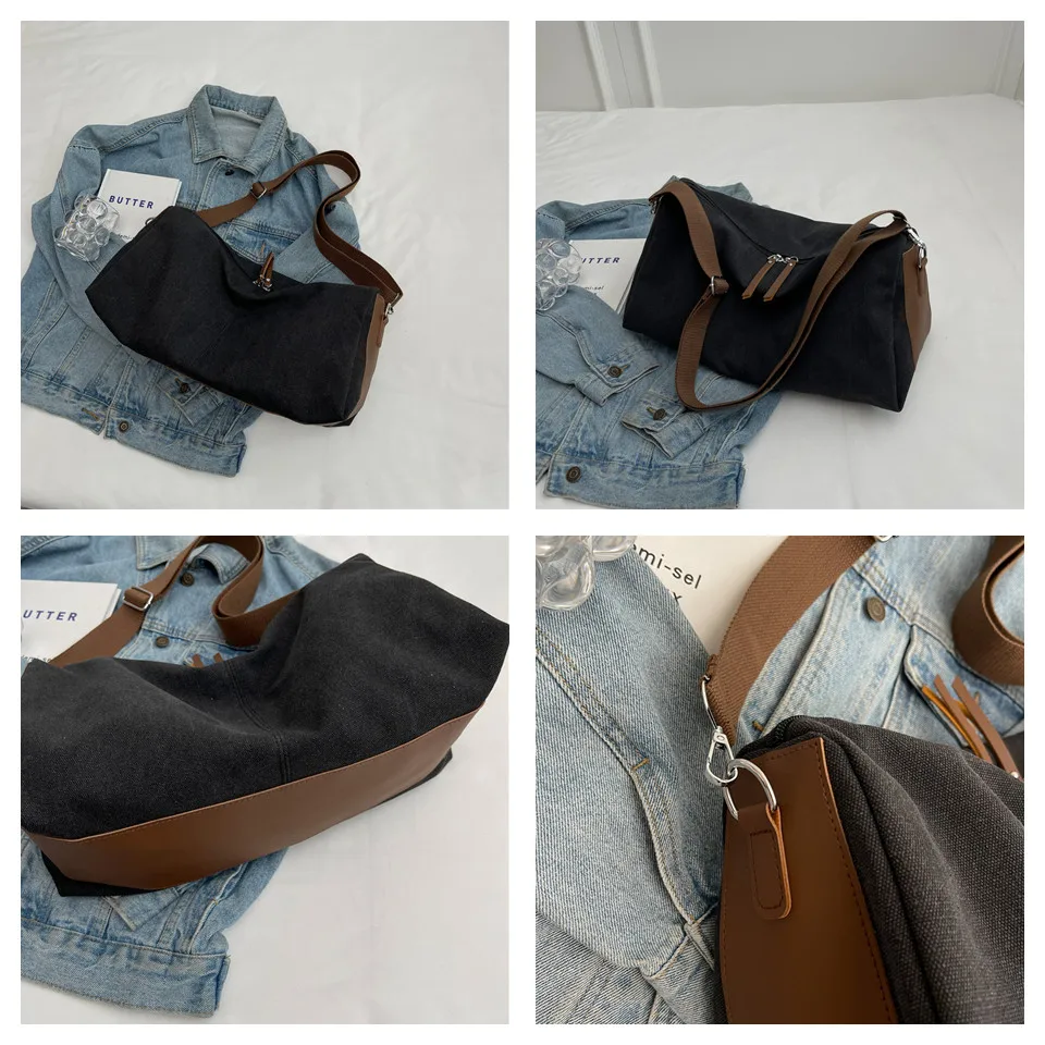 Women Canvas Shoulder Bag Travel Lady Designer Tote Handbag Shopper Top-handle Crossbody Bag Shoulder Bag