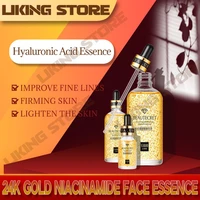 24k gold niacinamide face essence moisturizing anti agingampwrinkle hyaluronic acid serum shrinks pores repairs dry loose skin