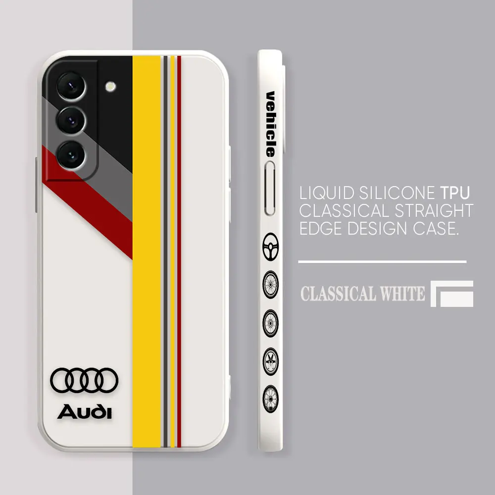 Case For Samsung Galaxy S23 S22 S21 S20 FE S11 S11E S10 S10E S30 Ultra Plus 4G 5G Case Funda Cqoue Shell Luxury Car A-Audi LOGO