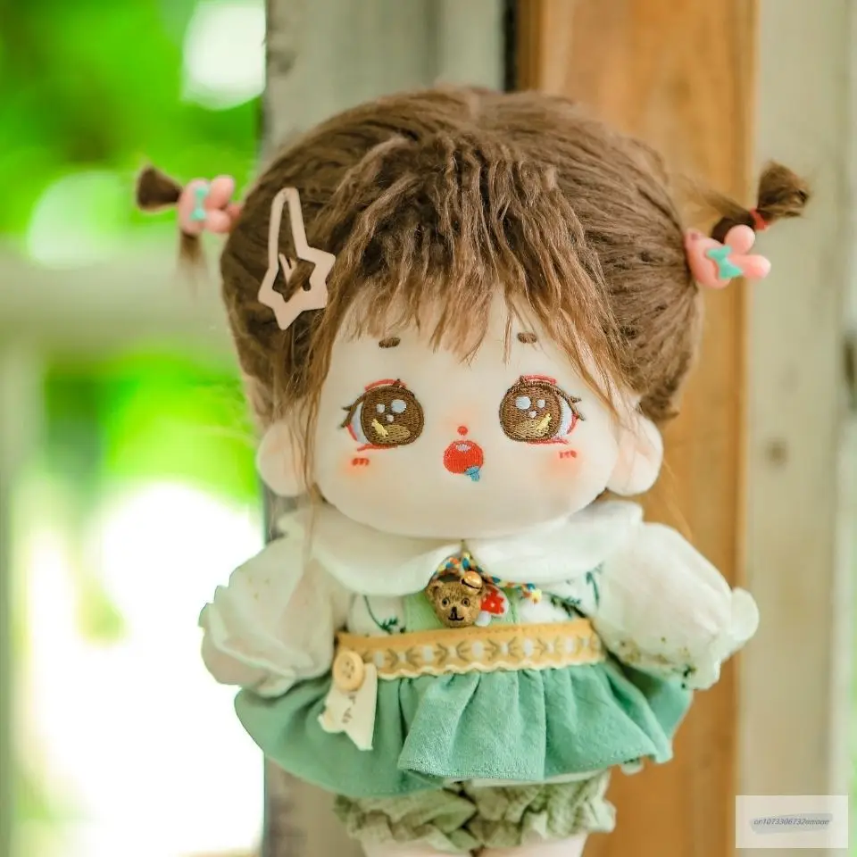 

20cm Brown hair girl Korea Kpop EXO Doll Clothes Cute suit Stuffed Toy Dolls Plush for Idol Dolls Gift Sean Xiao Korea Kpop EXO