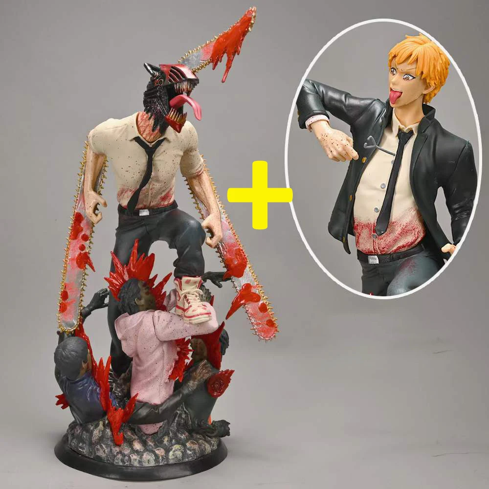 

33cm Chainsaw Man Denji Anime Figure GK Denji Action Figure 1580 Chainsaw Man Power Figurine Adult Collectible Model Doll Toys