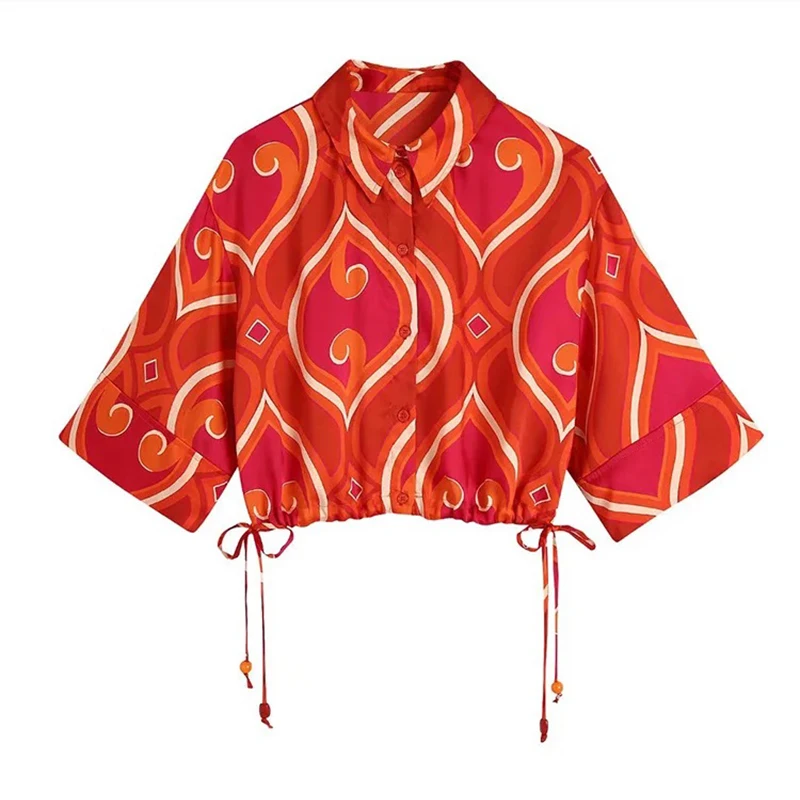 Женская однобортная рубашка с принтом SIYANG и шорты высокой талией шикарная одежда