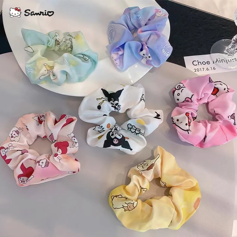 

Korean Cute Women Hair Band Kawaii Sanrio Kuromi Pom Pom Purin Anime Hair Rope Rubber Band Headwear Hair Accessories Gift 2023