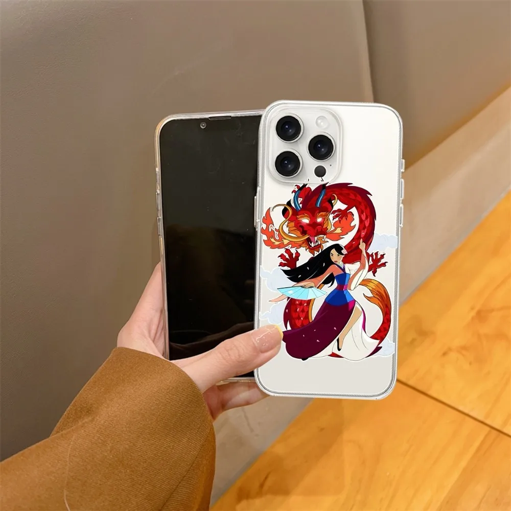 Чехол для телефона MINISO Disney Mulan Mushu Dragon iPhone 15 14 13 12 11 Mini Pro Max X XR XSMax 7 8 Plus SE20 прозрачный