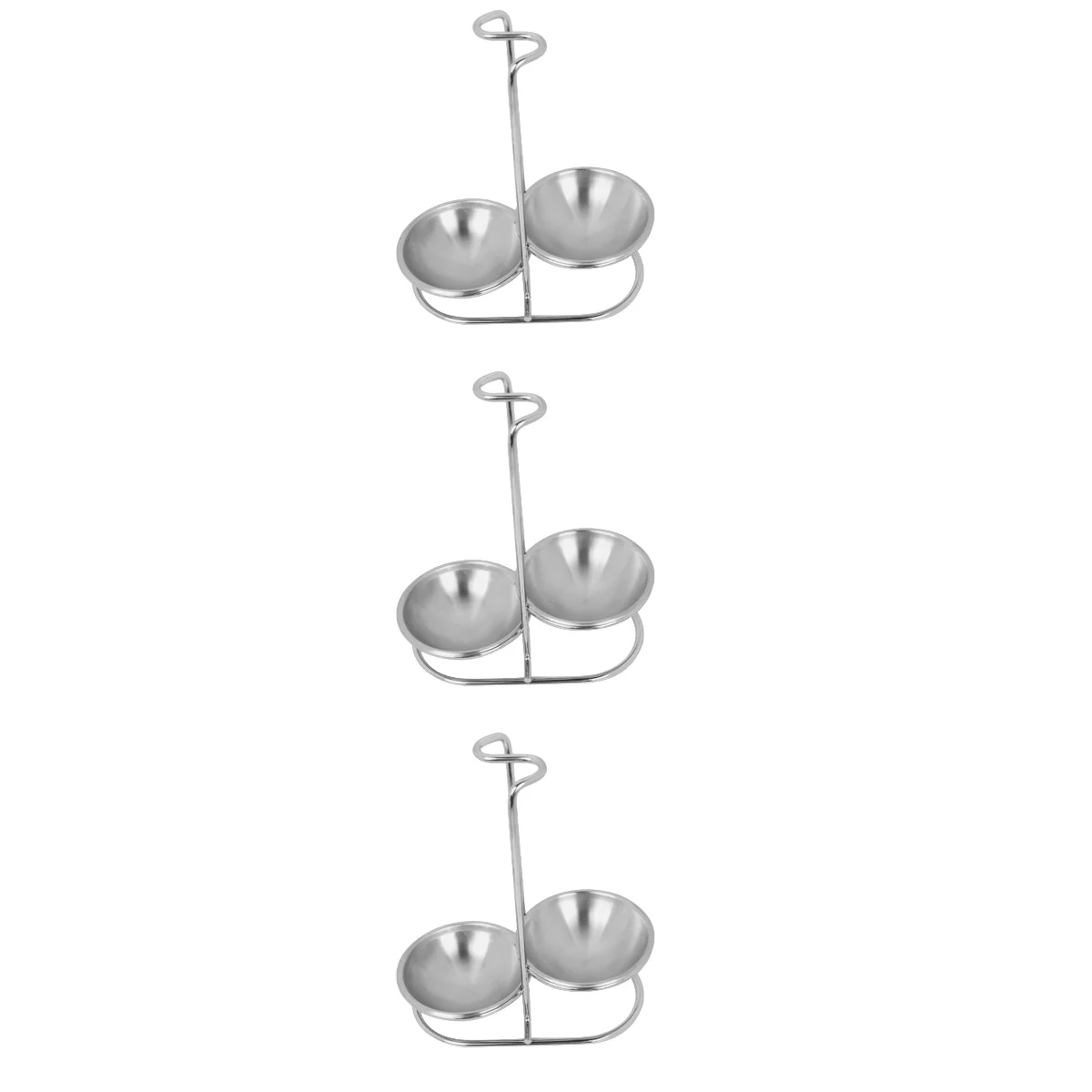 

3pcs Stainless Steel Spoon Rest Soup Ladle Colander Holder Stand Rack for Kitchen Countertops Table (with Tray)