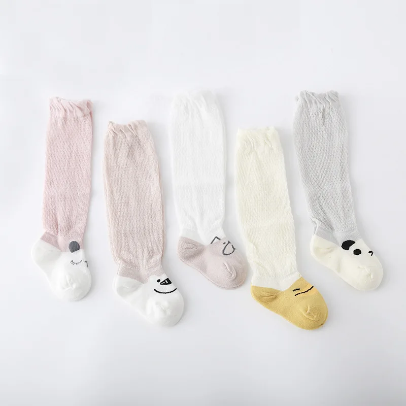

Baby Summer New Cotton Long Socks Kids Breathable Cartoon Animals Thin Section Mesh Socks Boys Girls Over the Knee Socks Newborn
