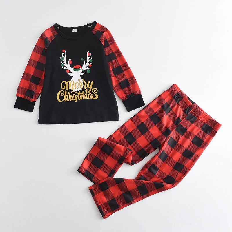 Bear Leader Christmas Father Mother Kids Clothes Top+Pants Family Matching Outfit Lattice Xmas Sleepwear Pj's Set Baby Romper