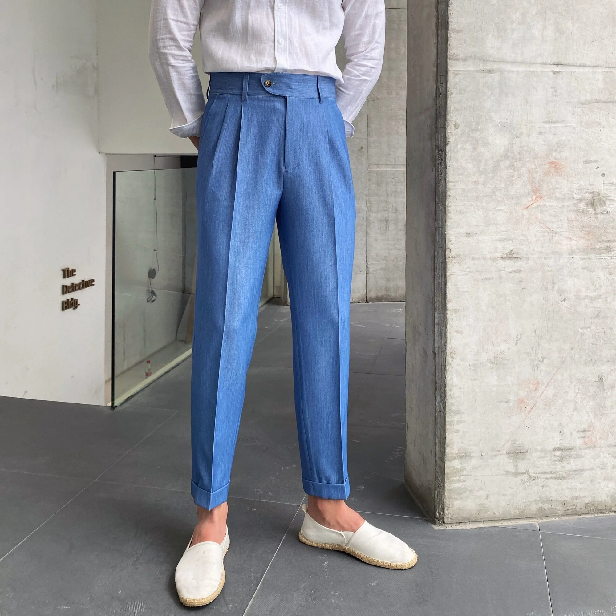 

Роскошные итальянские трендовые брендовые 2022 универсальные облегающие длинные брюки Мужская модная весенняя одежда офисные брюки для муж...