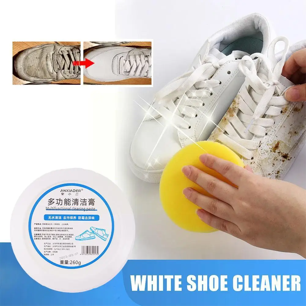 

260 г белый крем для чистки обуви, многофункциональное средство для уборки, пожелтение обуви, для занятий спортом, S8P8