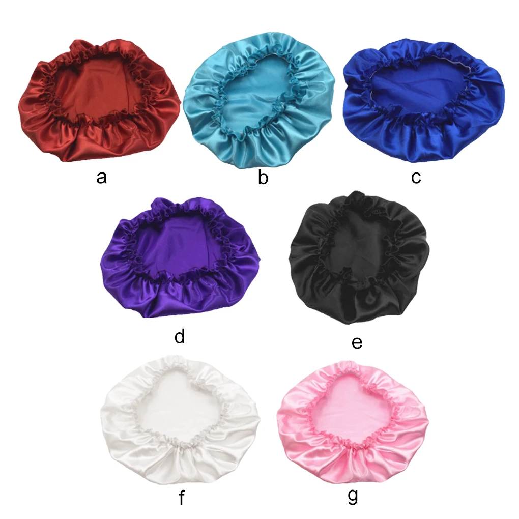 

1 Piece Hair Bonnet Single Layer Satin Nightcap Head Scarf Sleeping Cap Headwrap Turbans Hair Wraps for Women Sleeping Black